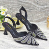 Diamond Studded Pointed Toe Party High Heels Gorgeous Shoes and Bag Mssza