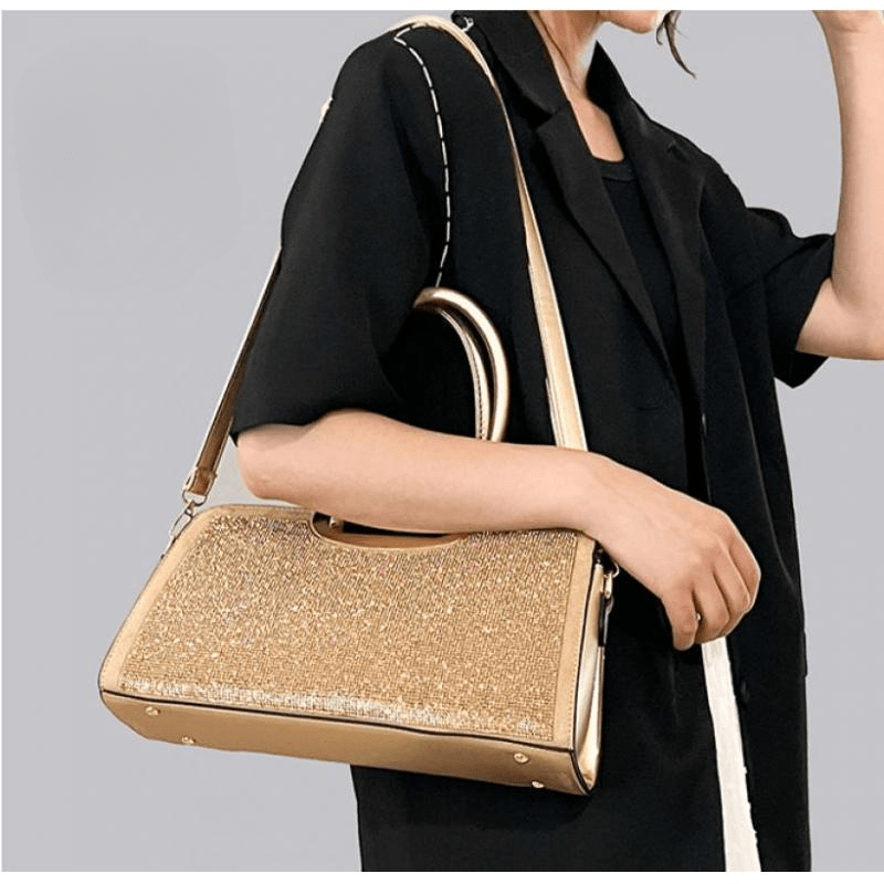 Diamond Top-Handle Bags Large Capacity Crystal Shoulder Crossbody Handbags Full Of Diamond Glitter Brand Luxury Woman Bag 335X110X180mm Mssza