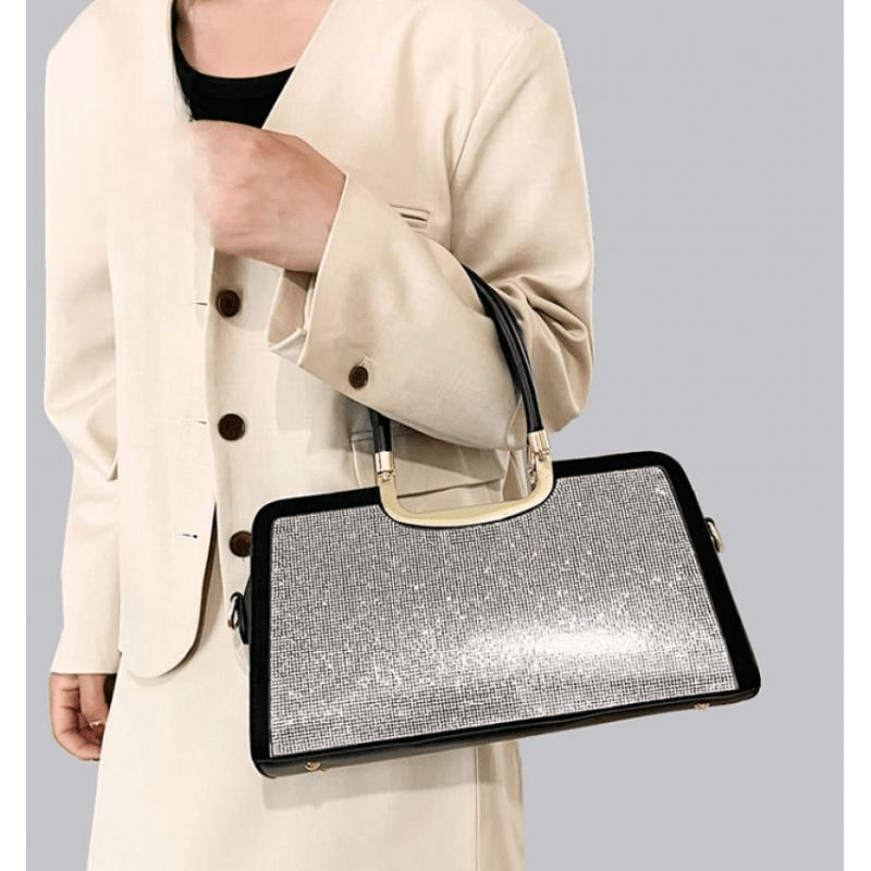 Diamond Top-Handle Bags Large Capacity Crystal Shoulder Crossbody Handbags Full Of Diamond Glitter Brand Luxury Woman Bag 335X110X180mm Mssza