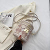 Casual Diamond lattice Zipper Leather Bucket Small Handbags Mssza