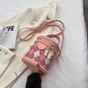 Casual Diamond lattice Zipper Leather Bucket Small Handbags Mssza