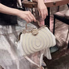 Diamonds Genuine Leather Pearl Clip Crossbody Shoulder Party Evening Bags Mssza