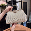 Diamonds Genuine Leather Pearl Clip Crossbody Shoulder Party Evening Bags Mssza