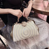 Diamonds Genuine Leather Pearl Clip Crossbody Shoulder Party Evening Bags Mssza