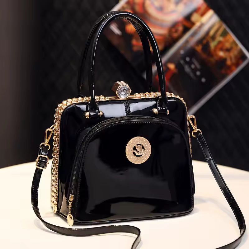 Diamonds Genuine Leather Small Crystal Cosmetic Evening Bag Mssza