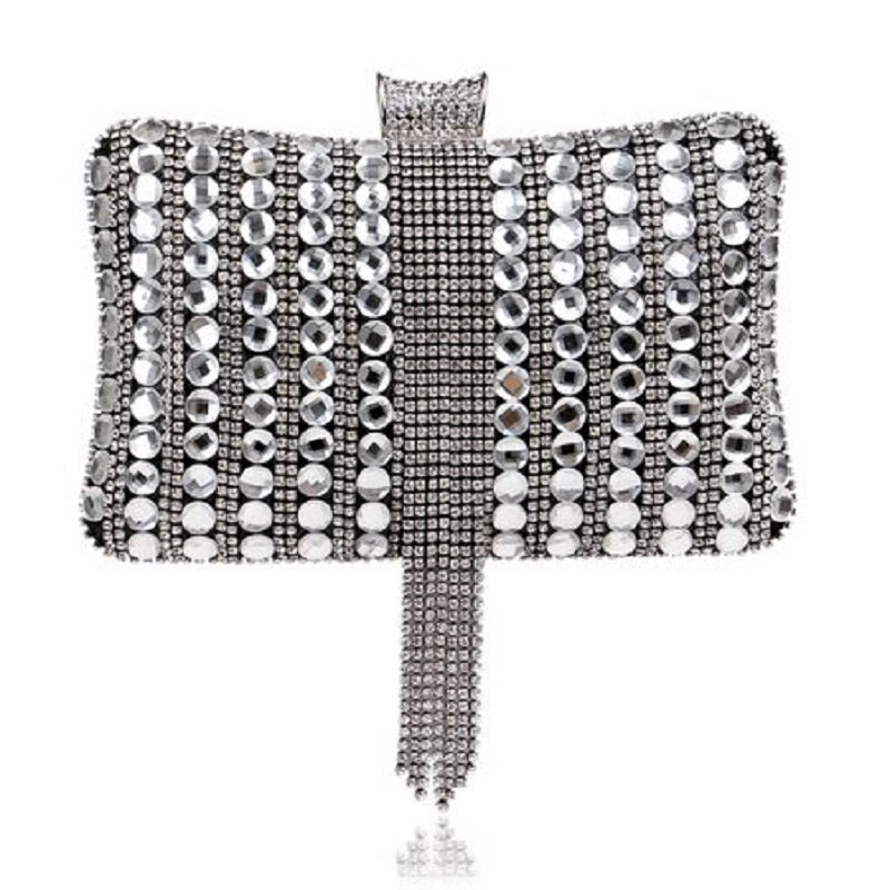Diamonds Metal Wedding Clutch Mssza