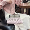 Luxury Elegant Diamonds Tassel Leather Chain Single Shoulder Banquet Evening Bags Mssza