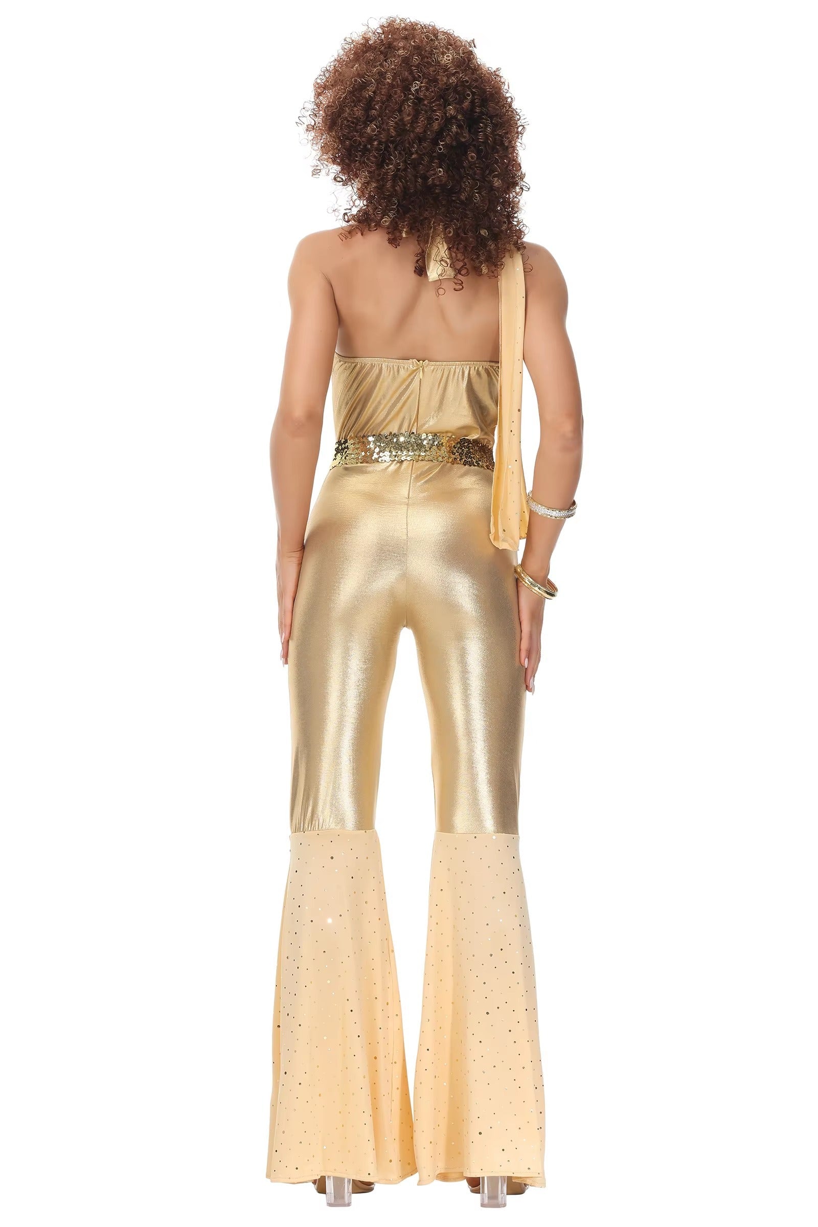 Retro Scarf And Belt Hip-hop Dance Performance Halloween Jumpsuit Mssza
