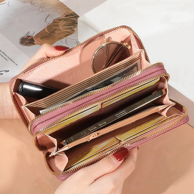 Double Zipper All-Match Card Holder Wallet Mssza
