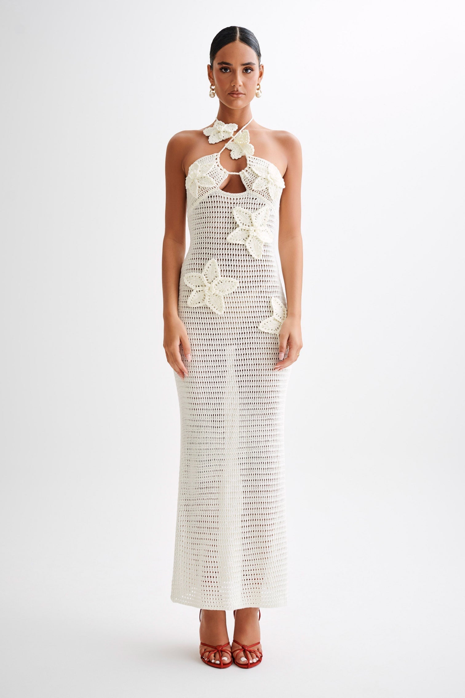 Beverly Floral Appliqué Crochet Maxi Dress Mssaz Desses