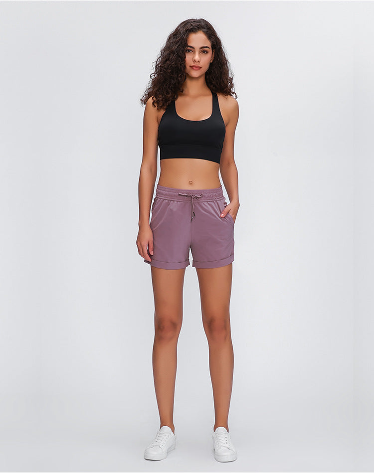 Elastic Drawstring Running Workout Gym Short with Pocket Mssza