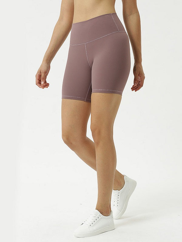 Elastic Pure Color Short Yoga Pants Mssza