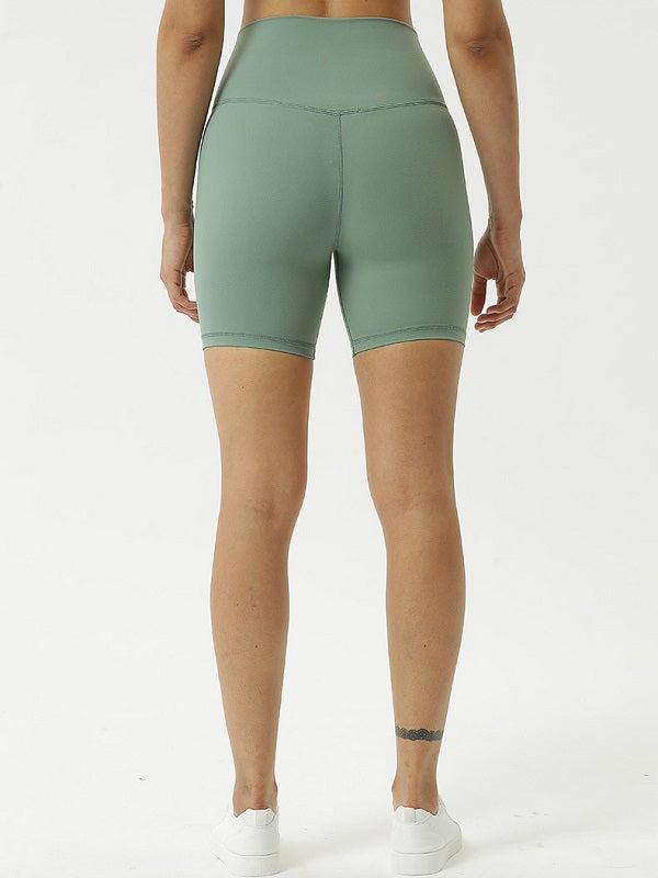 Elastic Pure Color Short Yoga Pants Mssza