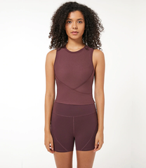 Elastic Ribbed Fitness Training Shirt Crop Tops Mssza