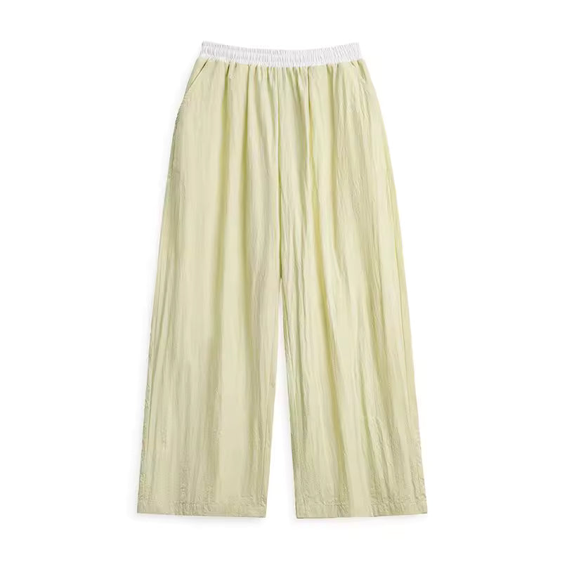 Casual Elastic Waist Color-Block Dance UV-Proof Sun Protection Joggers Pants Mssza