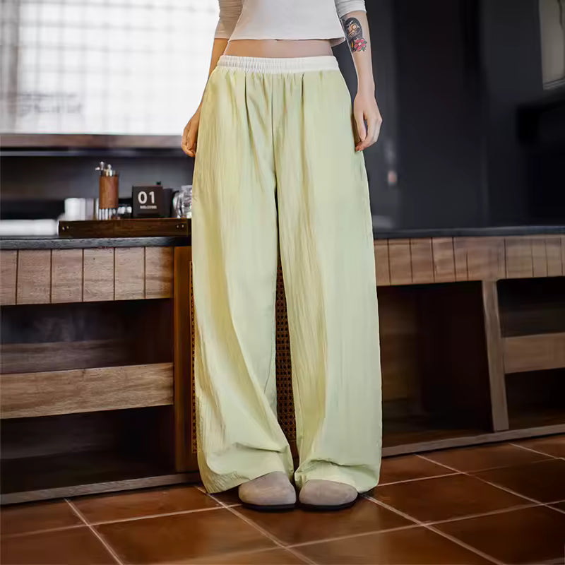 Casual Elastic Waist Color-Block Dance UV-Proof Sun Protection Joggers Pants Mssza