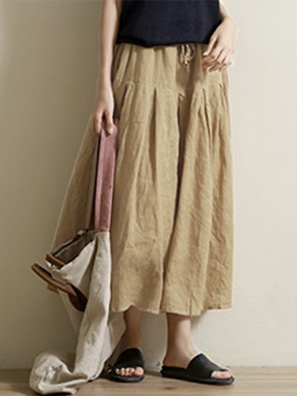Elastic Waist Long Pants Solid Baggy Trousers Mssza