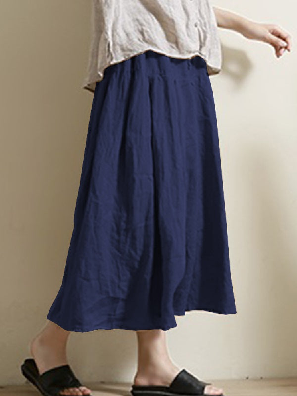 Elastic Waist Long Pants Solid Baggy Trousers Mssza