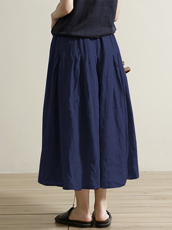 Elastic Waist Long Pants Solid Baggy Trousers Mssza