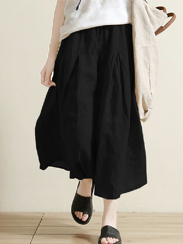 Elastic Waist Long Pants Solid Baggy Trousers Mssza