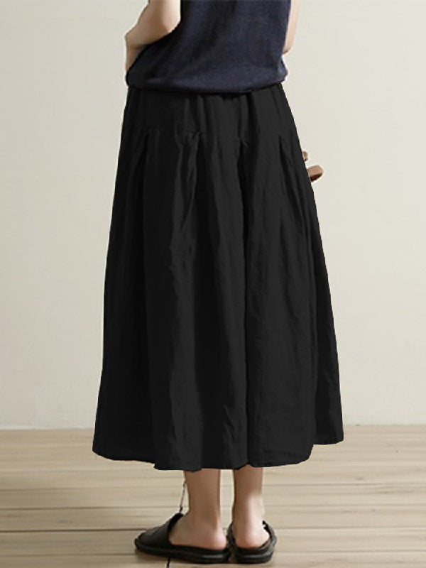 Elastic Waist Long Pants Solid Baggy Trousers Mssza