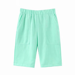 Elastic Waist Solid Straight Trousers Mssza