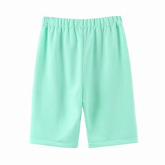 Elastic Waist Solid Straight Trousers Mssza