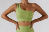 Elasticity Single Strap Chest Pad Shockproof Running Sports Bra Mssza