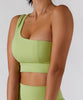 Elasticity Single Strap Chest Pad Shockproof Running Sports Bra Mssza