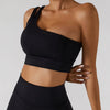 Elasticity Single Strap Chest Pad Shockproof Running Sports Bra Mssza