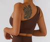 Elasticity Single Strap Chest Pad Shockproof Running Sports Bra Mssza