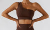 Elasticity Single Strap Chest Pad Shockproof Running Sports Bra Mssza