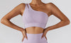 Elasticity Single Strap Chest Pad Shockproof Running Sports Bra Mssza