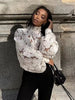 Elegant 3D Flower Lantern Long Sleeve Patchwork Mesh Shirts Mssza
