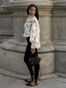 Elegant 3D Flower Lantern Long Sleeve Patchwork Mesh Shirts Mssza