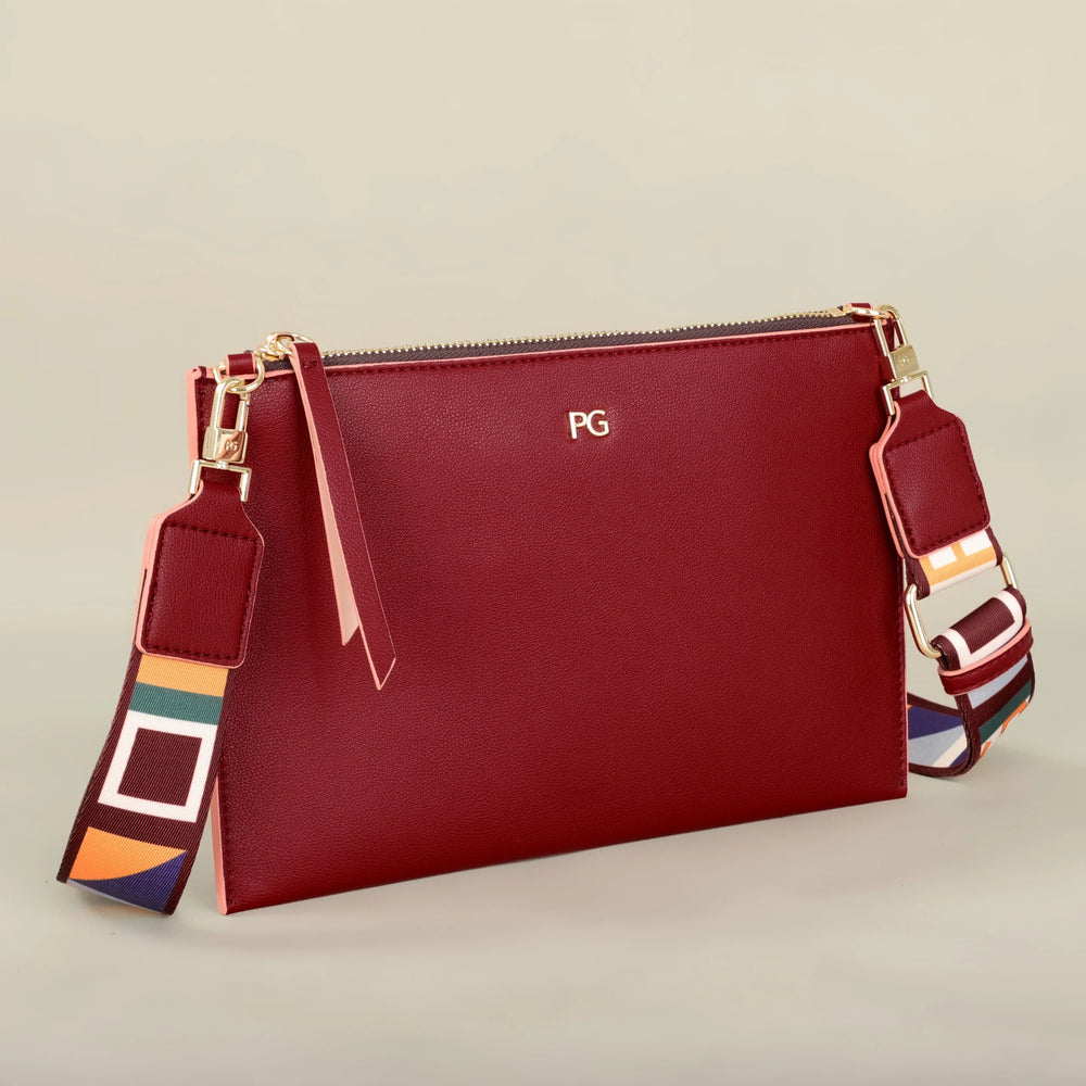 Elegant Appliques Letter Zipper Open Pocket Handheld Bag Mssza