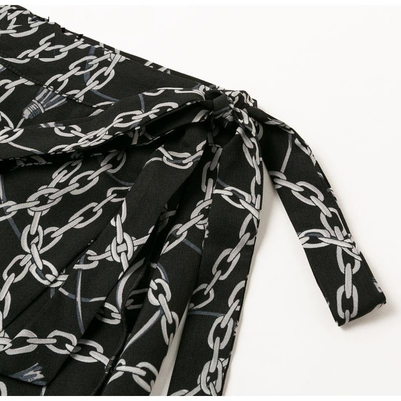 Elegant Asymmetrical Lace Up Long Wrap Print Midi Skirts Mssza