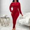 Elegant Asymmetrical Long Sleeve One-Shoulder Natural Waist Ankle Length Mssza