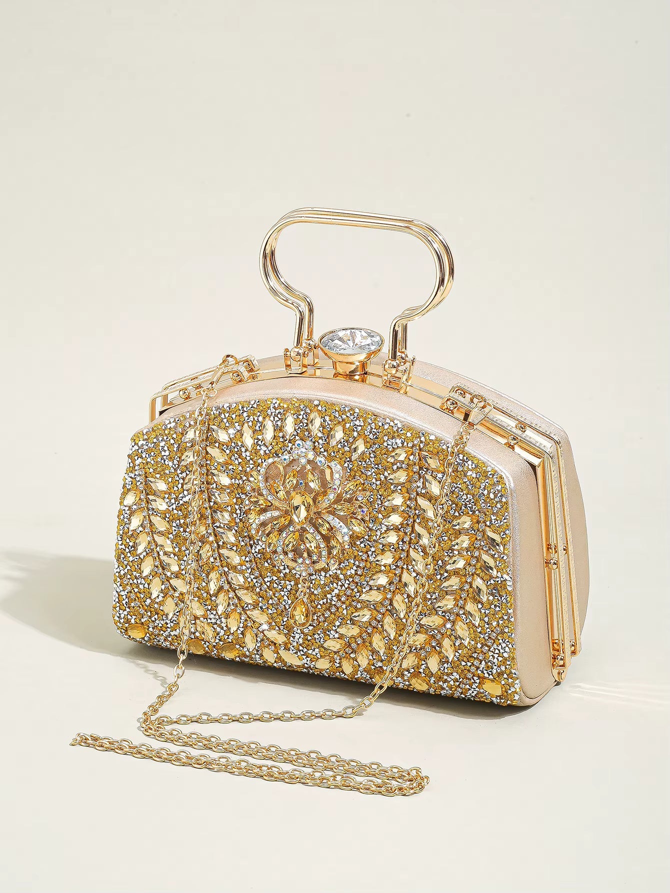 Elegant Beads Decor Classic Glitter Luxury Party Mini Satchel Dinner Bag Mssza