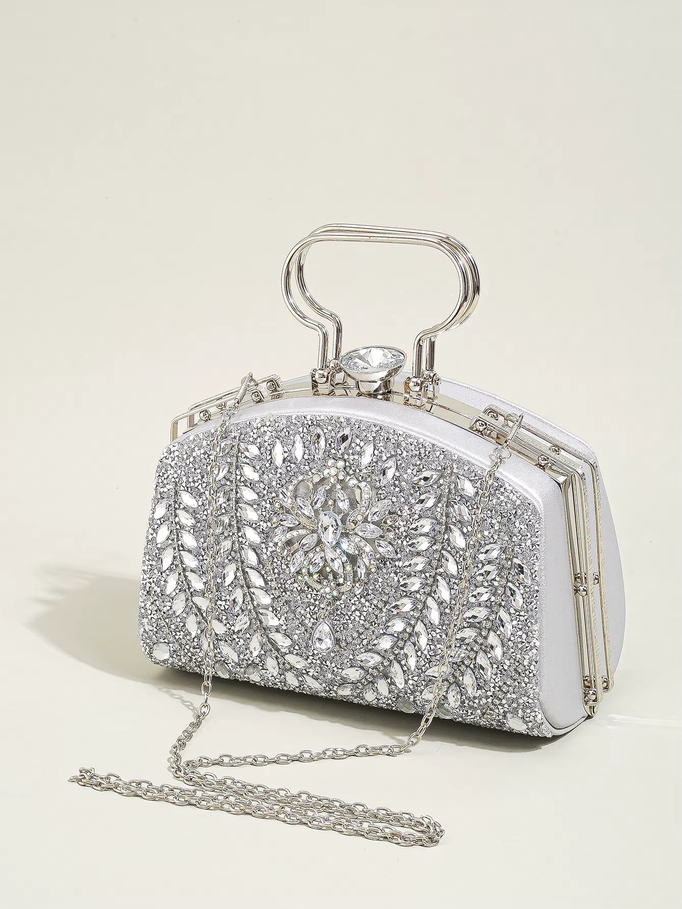 Elegant Beads Decor Classic Glitter Luxury Party Mini Satchel Dinner Bag Mssza