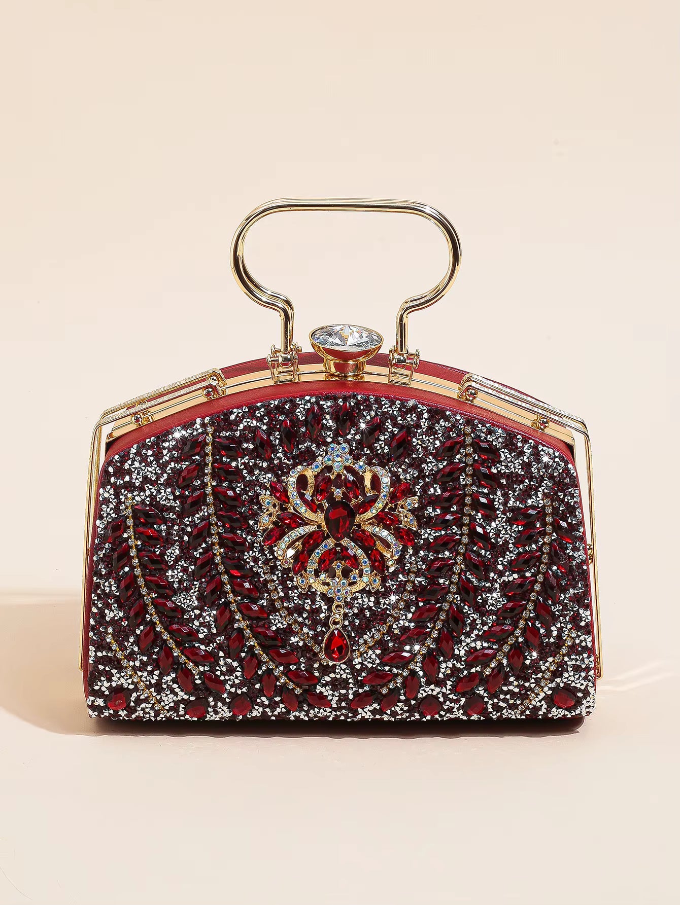 Elegant Beads Decor Classic Glitter Luxury Party Mini Satchel Dinner Bag Mssza