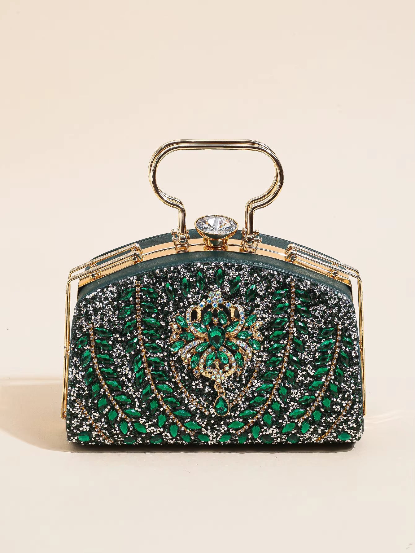 Elegant Beads Decor Classic Glitter Luxury Party Mini Satchel Dinner Bag Mssza