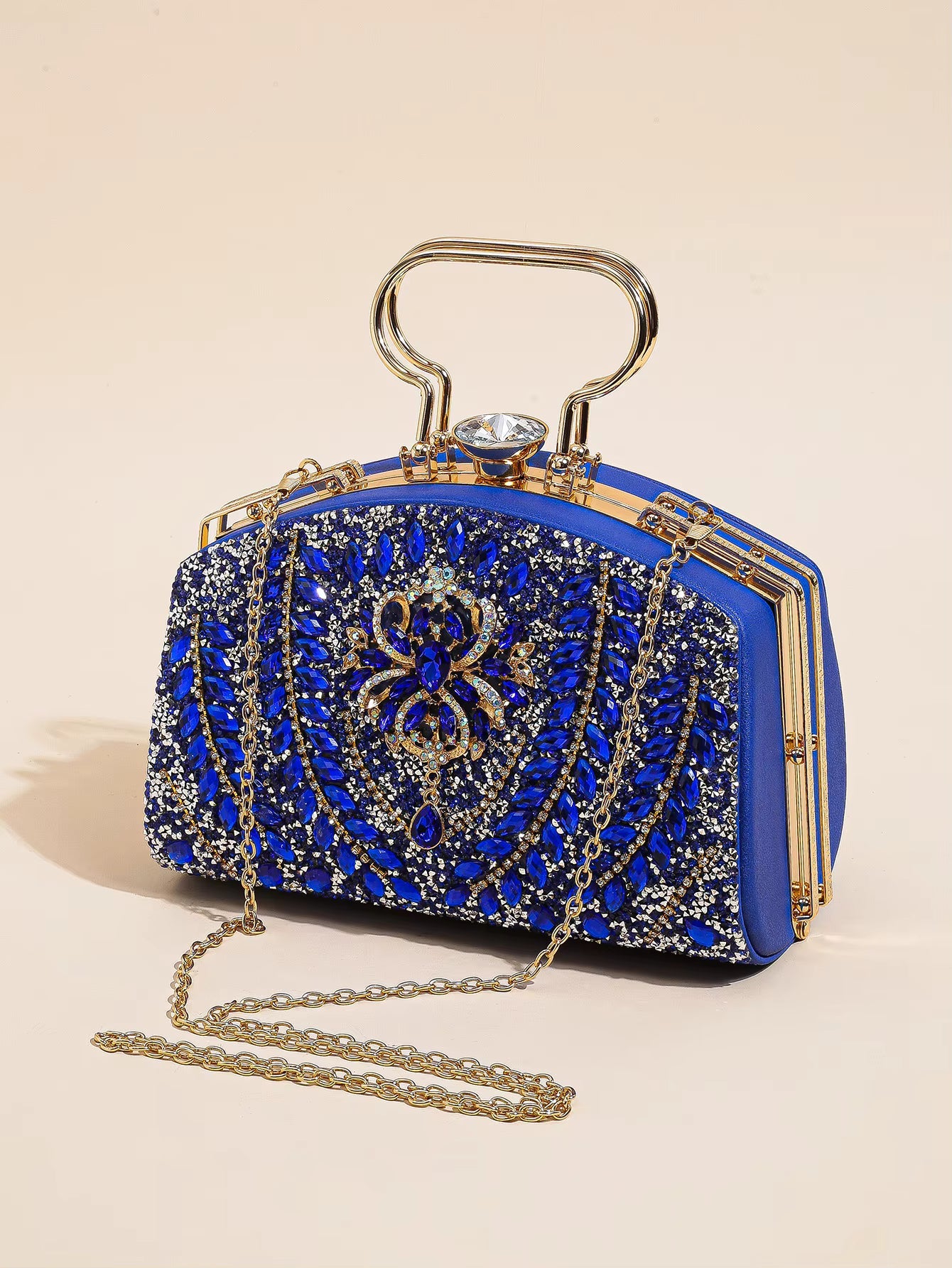 Elegant Beads Decor Classic Glitter Luxury Party Mini Satchel Dinner Bag Mssza