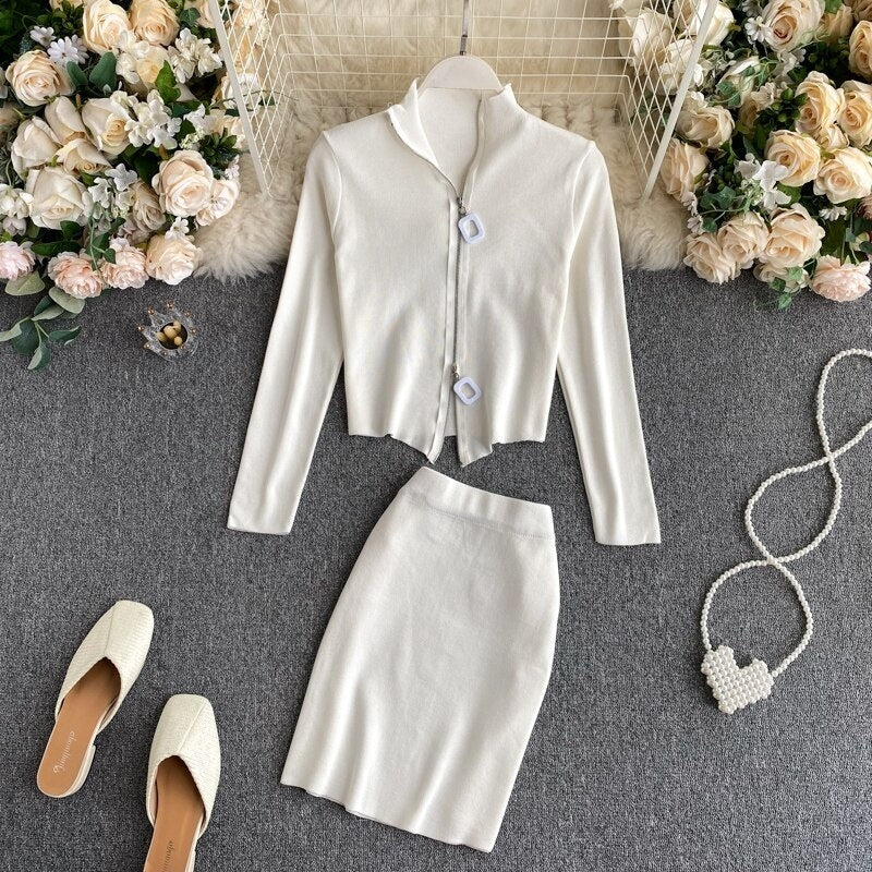 Elegant Bodycon Pencil Slim Tops High Waist Skirt Mssza