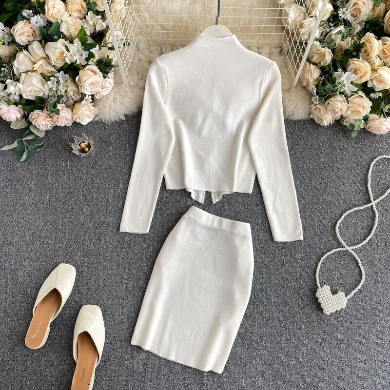 Elegant Bodycon Pencil Slim Tops High Waist Skirt Mssza