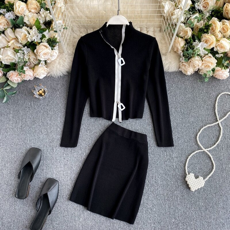 Elegant Bodycon Pencil Slim Tops High Waist Skirt Mssza