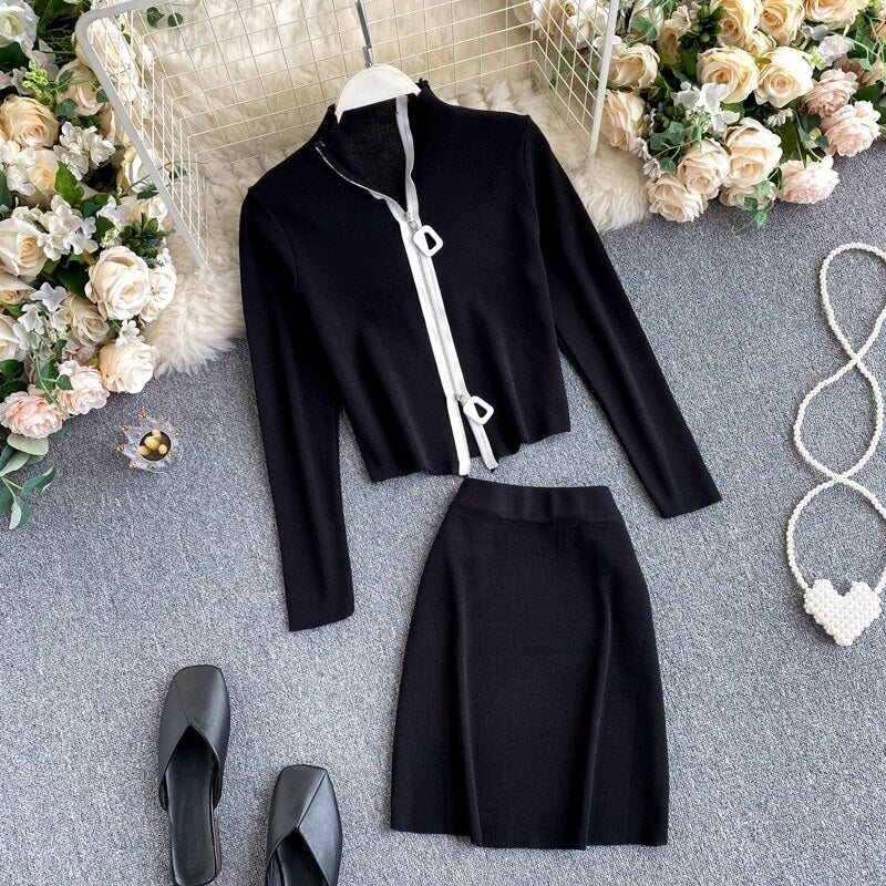 Elegant Bodycon Pencil Slim Tops High Waist Skirt Mssza
