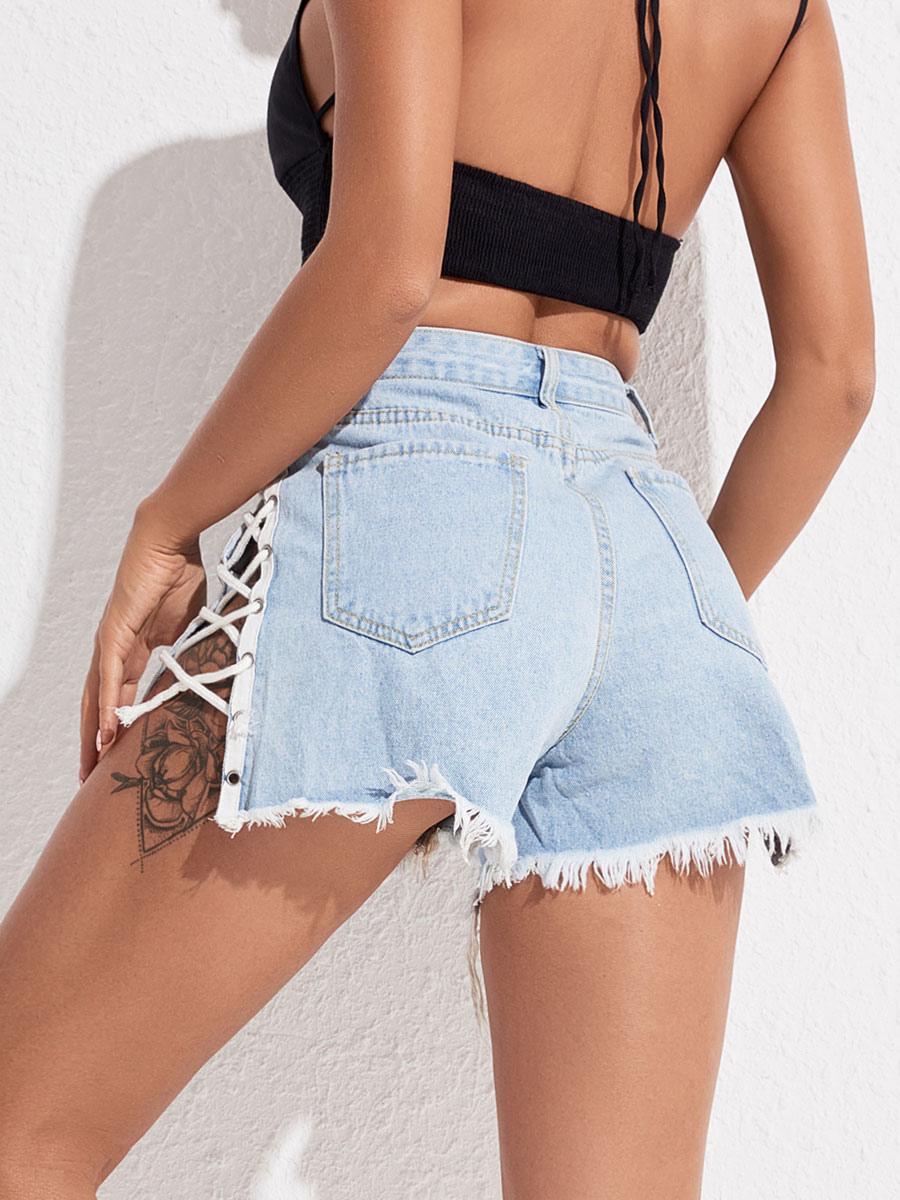 Elegant Bottoms Solid color Buttons Loose Jeans Mssza