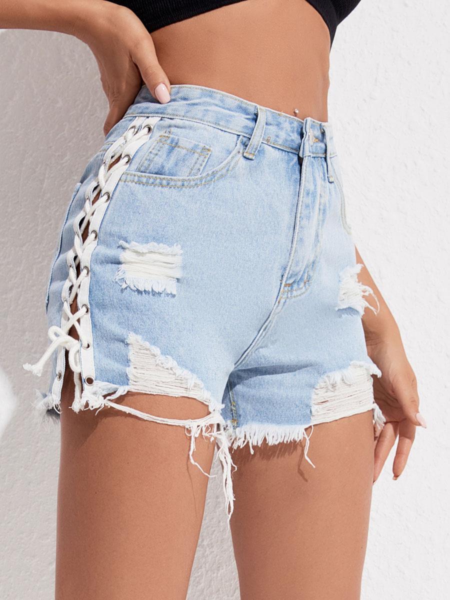 Elegant Bottoms Solid color Buttons Loose Jeans Mssza