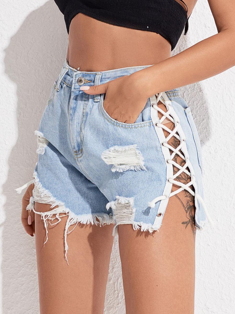 Elegant Bottoms Solid color Buttons Loose Jeans Mssza